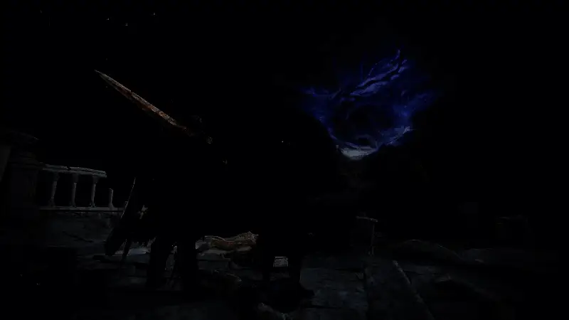 追踪者与Boss激烈对战，背景为黑暗幻想风格战场