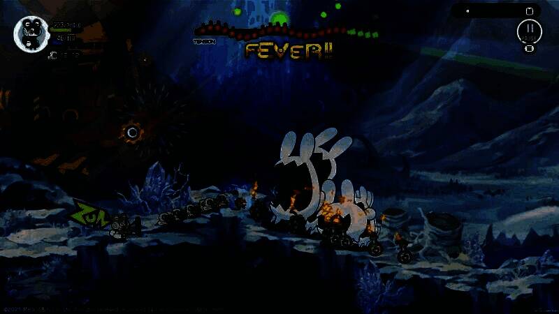 《RATATAN》多人物战斗场景，界面显示技能与节奏提示信息