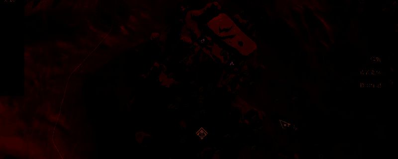 游戏地图中一处情报点位置标记，周围分布着多个敌方据点