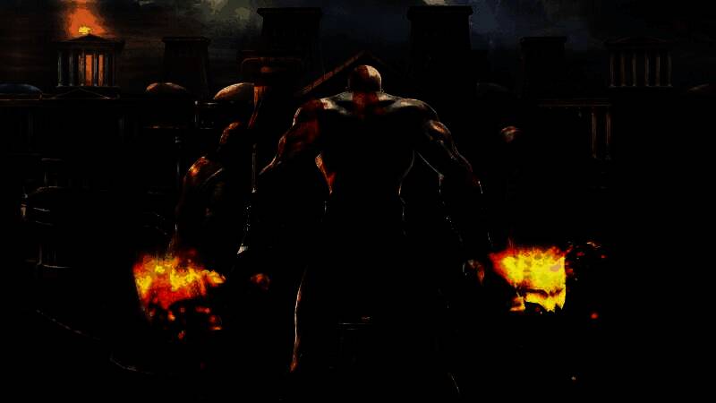 概念图展示宏伟的古希腊神庙与史诗级战斗场面