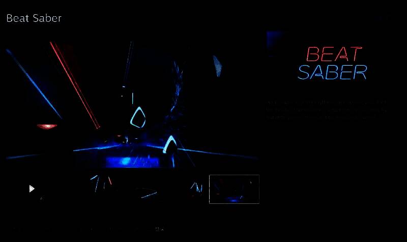 《节奏光剑》游戏内实机画面，角色随节奏舞动光剑打击音符特效