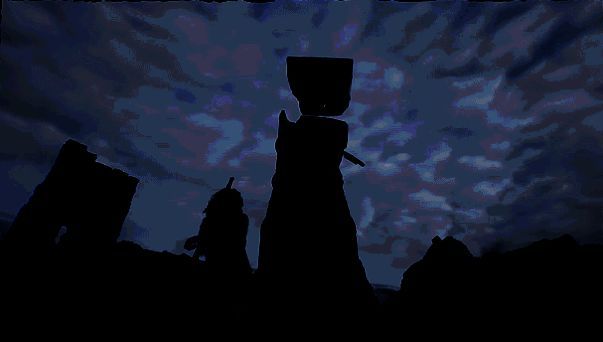 琳恩与阿伯拉姆在篝火旁交谈，神情凝重