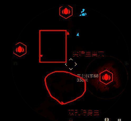 尖啸虫巢穴内部结构与敌群配置示意图