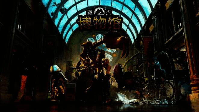 PS5《双点博物馆：探索者版》游戏封面展示博物馆建筑与互动角色