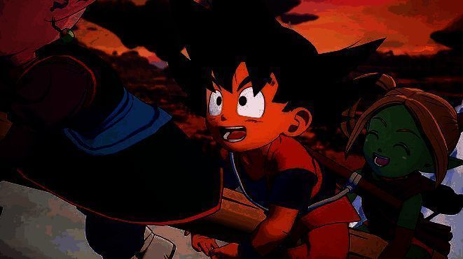 《龙珠Z 卡卡罗特》游戏封面展示，画面中悟空与贝吉塔并肩而立，背景是炫目的战斗光影