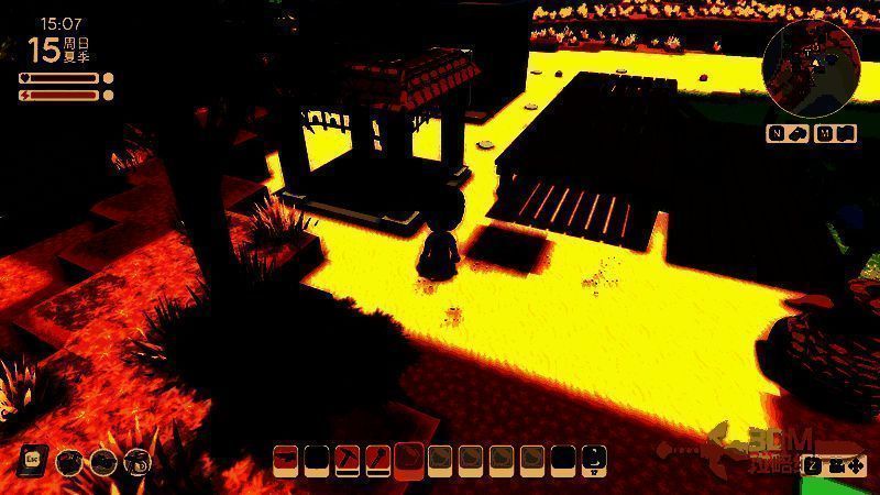 荧光小道呈现渐变色彩，照亮夜晚的同时也美化环境