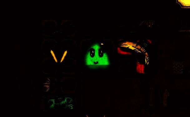 游戏内装备摆放布局图，展示天命弓与钢黏的摆放角度与位置关系