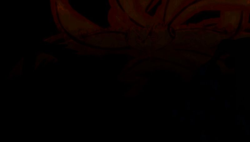 鸣人战斗场景，释放尾兽化力量，周围查克拉波动强烈