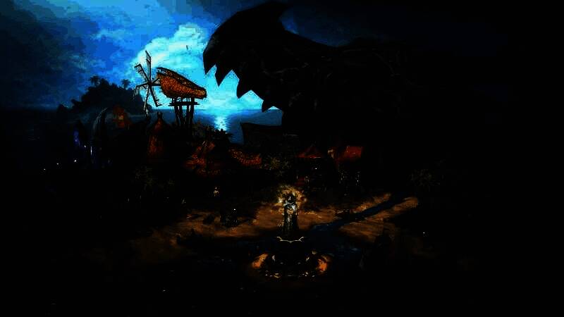 海岛经营界面截图，展示资源管理与建筑布局