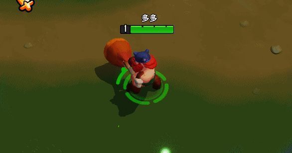 巴巴六手持火腿旋转攻击，范围伤害覆盖全场