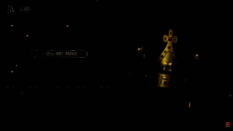 随从展示界面，皇冠悬浮空中，周围环绕金色粒子特效，视觉效果华丽