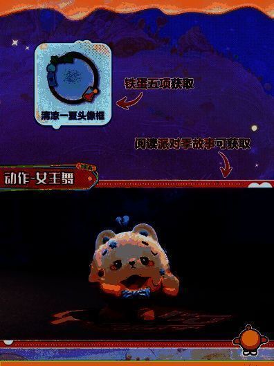 动作“女王舞”与铁蛋五项奖励展示图