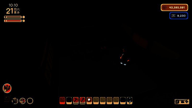 NPC手持火炬照亮黑暗矿洞，帮助玩家看清路径