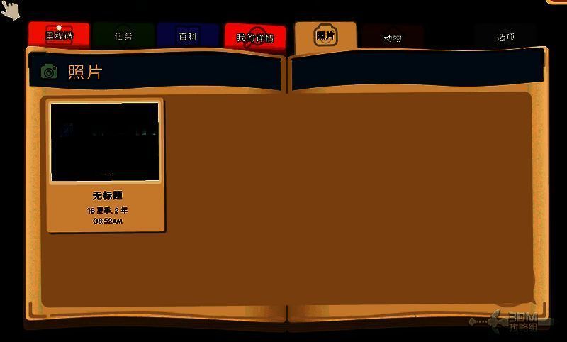 玩家在游戏菜单中查看已拍摄照片的界面