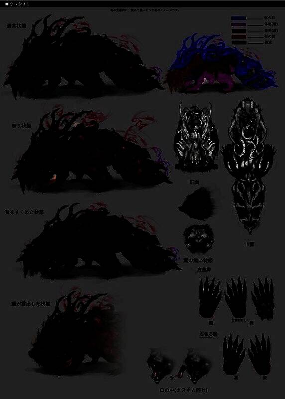 琥珀主野兽设定图，展现其树叶遮脸的诡异形象