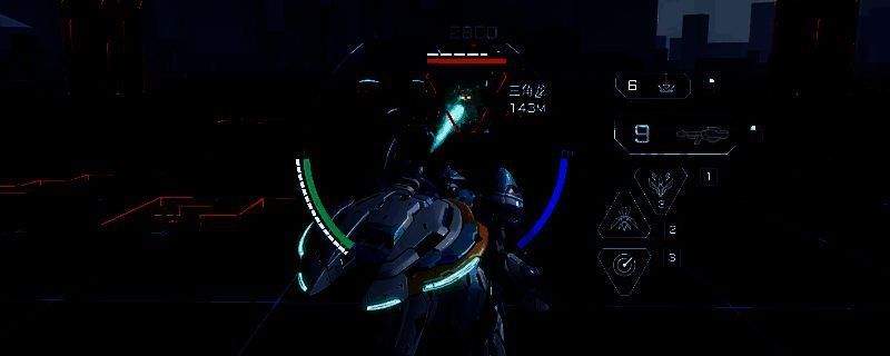 白虹机甲在战场上高速移动，手持能量机炮准备发起突袭