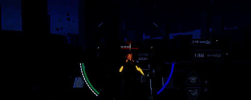 三角龙机甲在战场上高速开火，转管机炮喷吐火舌，周围敌人被压制