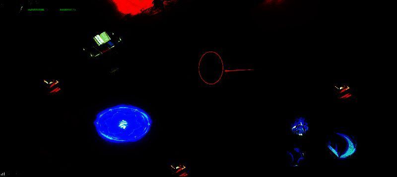 主城地图中NPC位置指示箭头示意图