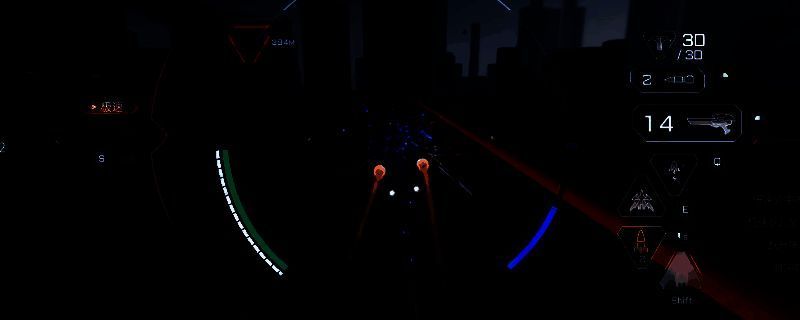 《解限机》中天袭者机甲战斗画面，正在进行空中俯冲轰炸