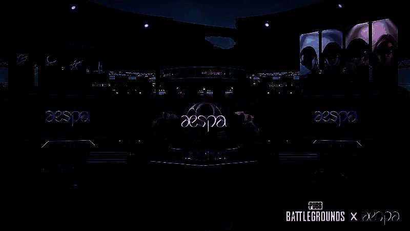 PUBG 36.2版本更新宣传图，画面中呈现与aespa合作的音乐元素