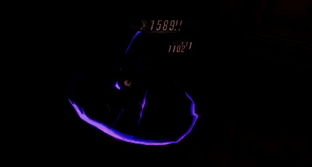 居合斩流战斗画面，角色挥刀释放雷霆一击，敌人被击飞