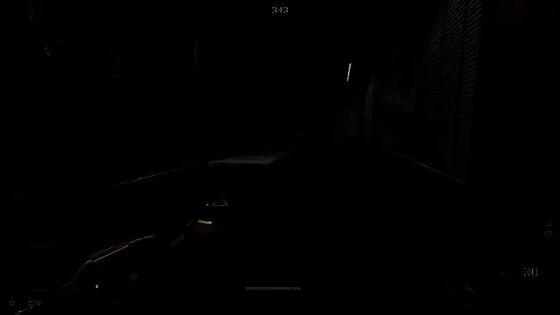 维修检查站上层房间视角，可见部分物资散落于地面和桌面