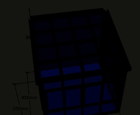 阳光房顶整体建模完成图，展示阵列后的完整结构