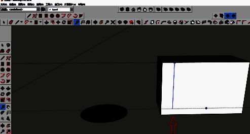 辅助线设置完成界面，显示输入距离后的建模效果预览