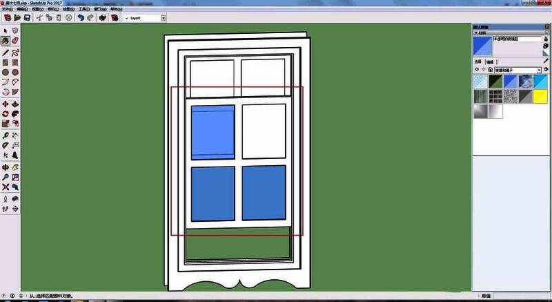 玻璃门表面成功应用半透明材质后的效果图
