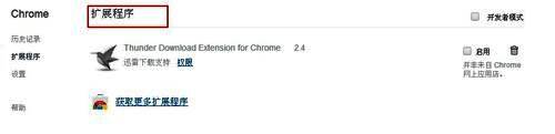 Chrome网上应用店搜索迅雷扩展程序界面截图