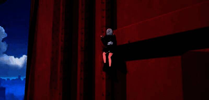 沙滩东侧场景，阳光明媚，NPC“意识”静立于海浪边