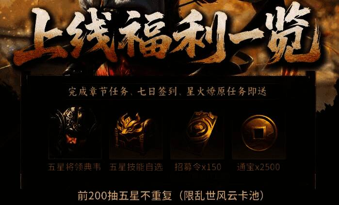 游戏内新手福利界面展示，详细列出各项奖励内容及领取方式