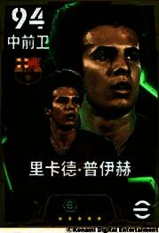 里卡德·普伊赫球员卡面展示，背景为战术板与绿色球场线条设计