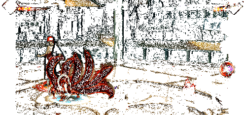 六尾鸣人在不同地形间自由跳跃移动