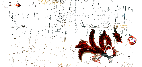 六尾鸣人在地形上普攻扑咬敌人，将其冲击至板边并弹回