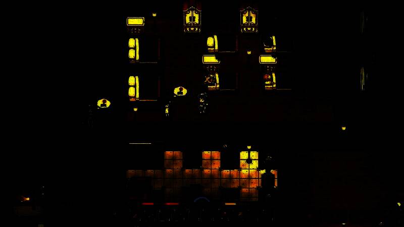 地心第八层废墟场景，角色在破败城市中探索