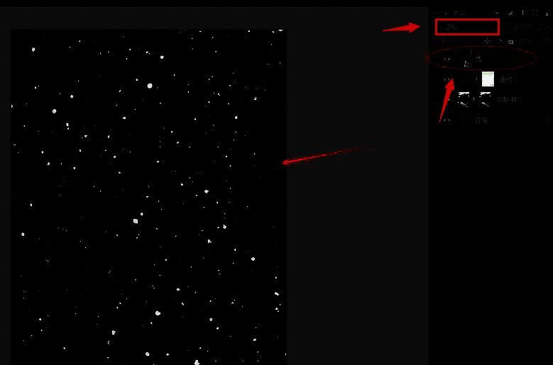 下雪素材图导入并设置滤色模式的操作界面展示