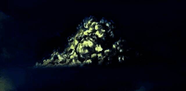 背景中添加小型云朵与雾气增强空间感