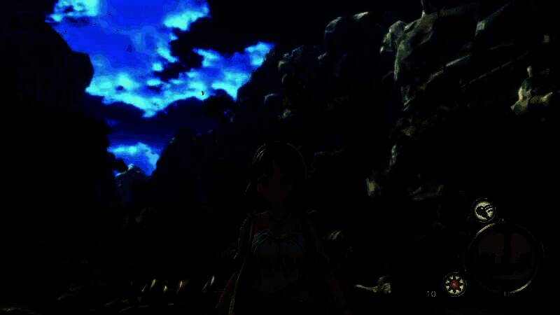 莱莎使用炼金术合成道具，周围摆满了实验材料