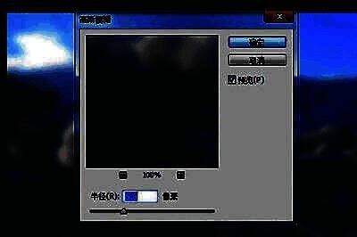 Photoshop界面展示高斯模糊设置界面，界面中显示照片和参数设置