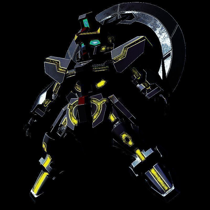 观星者高达在宇宙中启动光辉传递者系统，环状光环闪耀，展现深空探索的魅力