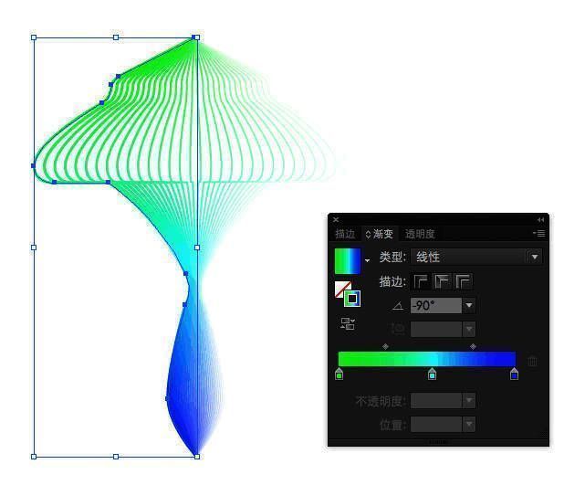 渐变色填充设置示意图