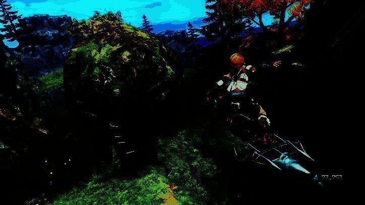 《伊苏X -诺曼荣光-》玛那滑行竞速模式展示，角色高速穿梭于地形之间