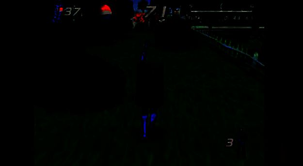 另一张《百事侠》游戏场景图，角色跳跃躲避障碍物的细节清晰可见