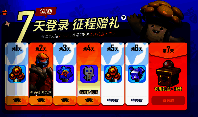 玩家登录游戏领取公测福利，界面显示奖励列表