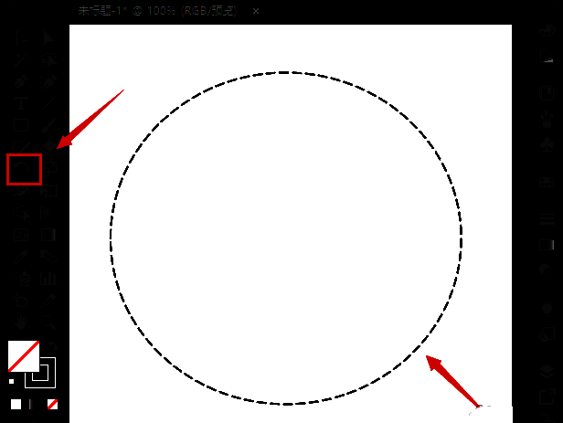 在Adobe Illustrator右侧面板中选择描边设置并调整端点样式为圆头