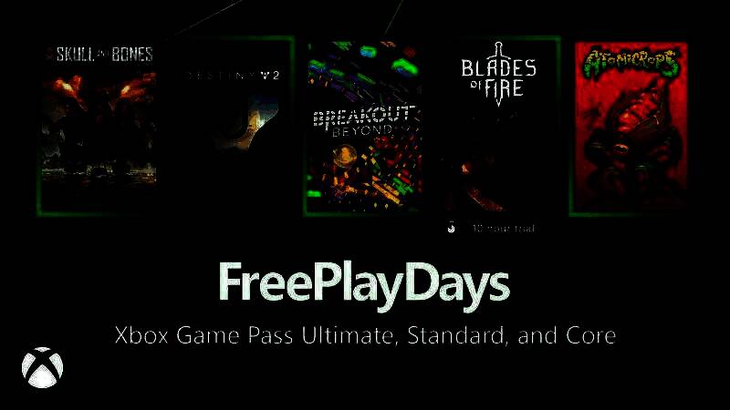 Xbox平台本周免费游戏活动宣传图，展示多款游戏封面拼图