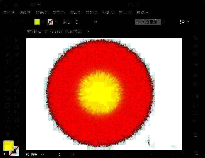 最终呈现毛绒绒效果的圆形示意图，展示细腻的边缘处理效果