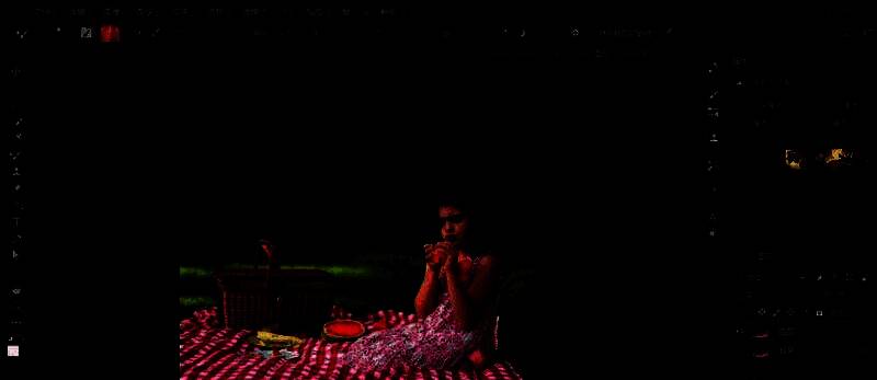 Photoshop界面中打开图片并复制图层的操作界面