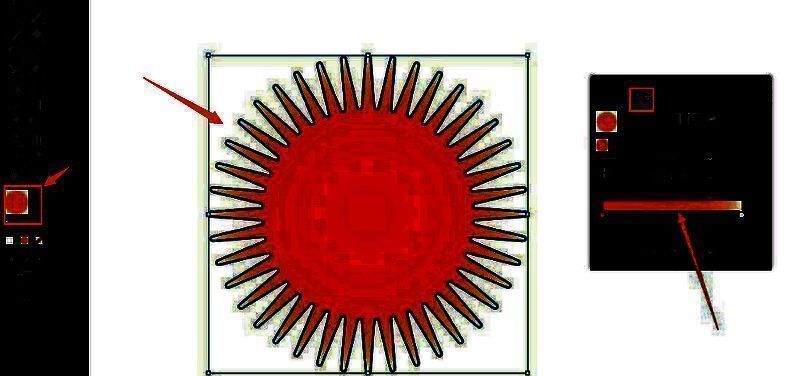 添加渐变并缩小图形为圆点